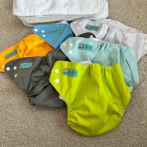Reusable Alva Baby Cloth Diapers - Multicolor Set